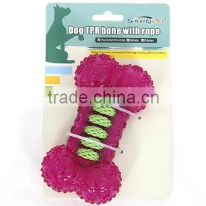 New Design TPR Bone Toy With Rope Blue Dog Toy thumbnail-5