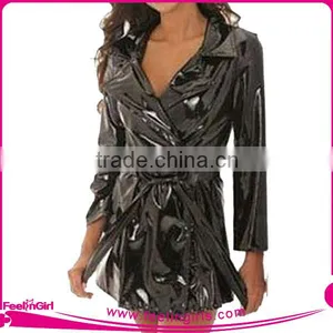 No MOQ Wholesale Sexy Women Leather Catsuit Robe thumbnail-1