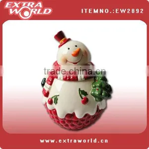 Snowman Ceramic Jars With Lids thumbnail-1