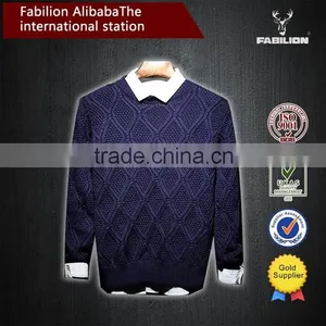 Fashion Leisure European Style Men's Long-sleeved Sweater for Cream Colored Cotton Sweaters thumbnail-2