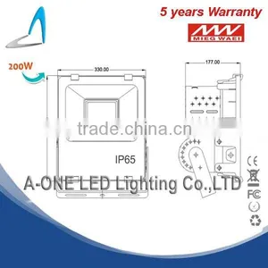 High Power SMD Bridgelux Led Outdoor Lighting Led Flood Light 200w With Meanwell Led Driver thumbnail-4