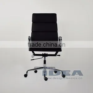 Replica Charles Soft Pad Office Chair - Black Color Genuine Leather thumbnail-2