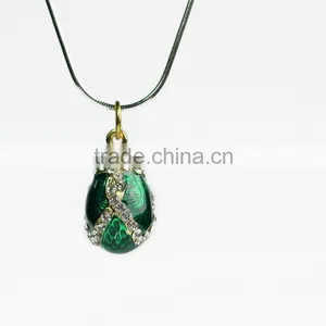 Customized Metal Green Enamel Pendant Crystal Stone thumbnail-6