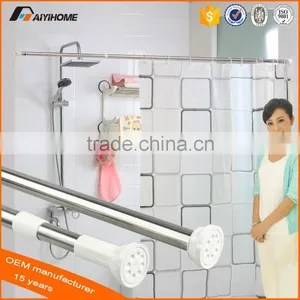 Spring Loaded Extendable Telescopic Shower Rod, Adjustable Tension Shower Curtain Rod Rail Pole Rods Rails thumbnail-1