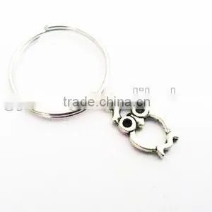 Custom Gift Tiny Owl Charm Keychain thumbnail-1