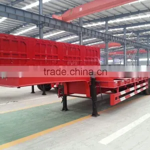 High Quality Low Price 60ton 3 Axle Low Bed Semi Trailer for Sale thumbnail-1