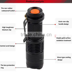 XRE Q5 Led Light Focus Zoom Tactical Small Led Flashlight thumbnail-4