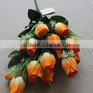 18 Heads Fatory Making Artificial Flower Rose Bud Silk Rose Bud thumbnail-6