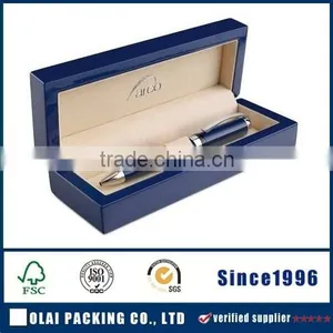 Wholesale Clear Blue Luxury Wooden Pen Box thumbnail-1