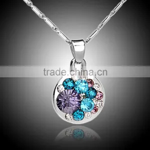 2016 Real White Gold Plated Crystal Chain Jewelry Zircon Colorized 18k Necklace Quality Choice Supplier's Choic thumbnail-2
