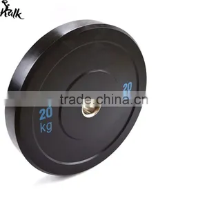 20kg Black Solid Rubber Weightlifting Plate for Crossfit Training thumbnail-1