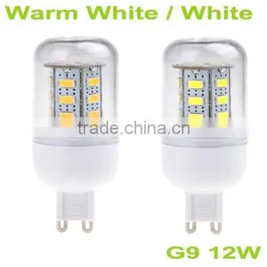 High Luminous 220V G9 Socket 12W 24 5730 SMD LED Corn Light Bulb Lamp White Light and Warm White Light thumbnail-1