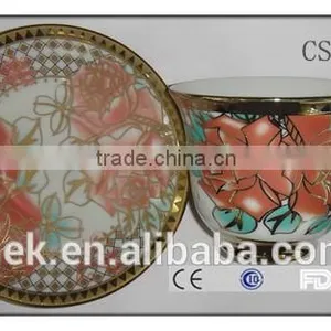 Promotional Ceramic Wholesale Colorful Cup and Saucer thumbnail-3