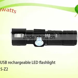 Hot Sales EDC Mini USB Rechargeable LED Flashlight Torch With Built-in Battery thumbnail-2