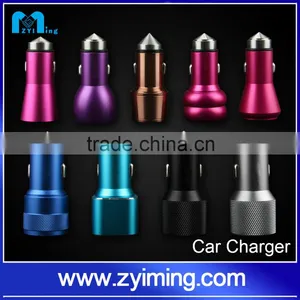 Zyiming Newest Design Stainless Steel Usb Car Charger 2 Port 5V 3.1A Dual Usb Car Charger for Mobile Phone thumbnail-6