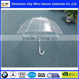 Wholesale Cheap China Suppliers Produced Fiberglass Ribs 23" 2015 Promotional Deep Transparent PVC&POE Umbrella thumbnail-6