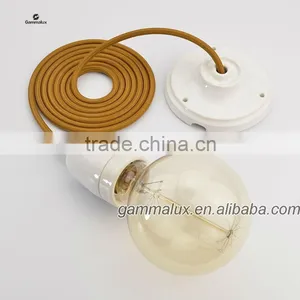 Fabric Cable Pre-Wire Lighting Fitting Set With Bulb Holder thumbnail-1