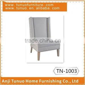 Single Seat Sofa Without Armrests, With Linen Fabric Covered and Around Small Copper Nails and Pipings,TN-1003 thumbnail-1