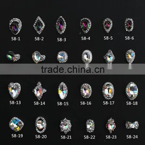 Super Shining Big Oval Drop Boat Shape Strass Stone Rainbow Fire Color Nail Accessory Quality Choice thumbnail-1
