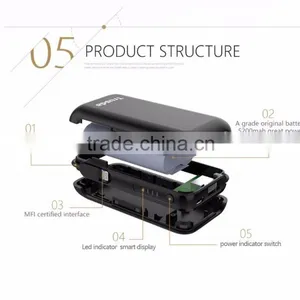 New Fashion 5200mAh Portable Power Bank With MFI Cable Built-in for I7 thumbnail-2