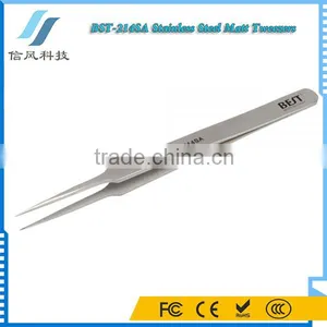 BST-214SA Stainless Steel Highly Precise Pro Tool Tweezers Matt Tweezers thumbnail-3