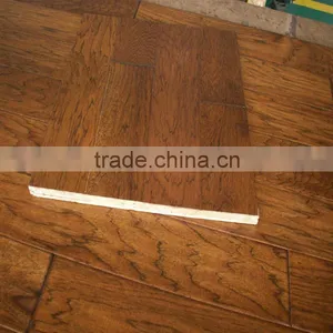 Hickory Brushed Limed UV Oiled Oak Engineered Wood Flooring Antique Handscraped Elm Engineered Wood Flooring thumbnail-2