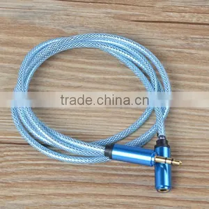 China Supplier FIsh Net Pattern 3.5mm Male to Female Stereo Audio Cable thumbnail-3