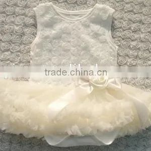 Pink Super Nice Summer Infant Dress Rose Flower Summer Infant Dress thumbnail-2