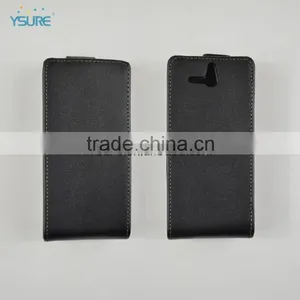 Black Leather Vertical Simple Case for Sony St25i Xperia u Case Cover thumbnail-1