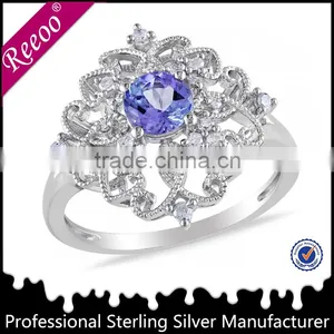 Tanzanite Wedding Bands Flexible Finger Rings thumbnail-1