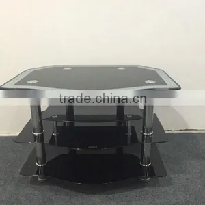 Tempered Glass and Stainless Steel Legs Living Room Furniture TV Stand thumbnail-1