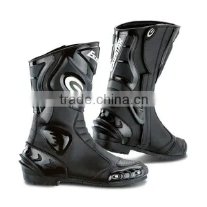 Lightweight Microfiber Leather, Stylish Racing Motorcycle Black Boots thumbnail-1