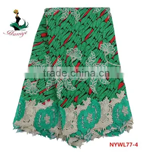 Haniye Wax With Lace Fabric Super Wax Print Fabrics With Guipure Embroidery Lace thumbnail-3