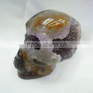 Wholesale Hot Large Siza Clear Quartz Rock Crystal Skulls,hand Carved Crystal Skulls for Crafts thumbnail-3