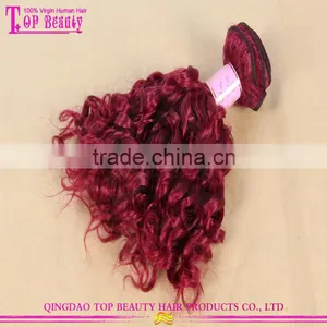 7A Grade Red Curly Indian Remy Hair Extensions Wholesale Popular Fashion Red Color Indian Remy Human Hair Weaving thumbnail-2