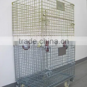 Collapsible Steel Wire Mesh Container for Industrial Warehouse Rack thumbnail-1