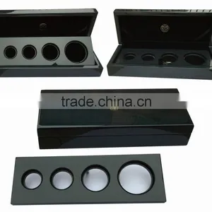High Glossy Finish Wooden Coin Case for 4pcs of Coin With Romovable Wooden Tray thumbnail-1