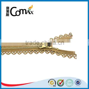 One Close Euro Style Shiny Gold Metal Zip for Bag thumbnail-2