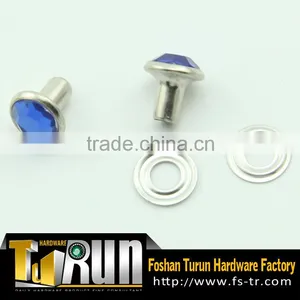 High End Metal Brass Ring Rivet With Rhithstone thumbnail-1
