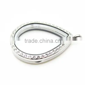 2016 New Design Romantic Heart Floating Memory Locket Pendant,metal Empty Glass Pendant for Necklace Jewelry thumbnail-2