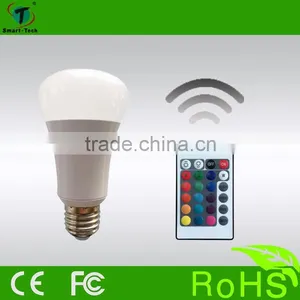 QP07 E27 5W RGB COLOR LED BULB With RF Remote Control(433.92MHz) thumbnail-1