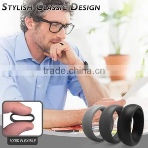 100% Premium Silicone Wedding Band,High Performance Men's Silicone Wedding Ring thumbnail-5