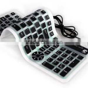 USB 109Keys Flexible Silicone Washable Wired Keyboard Full-Size thumbnail-2