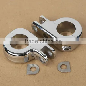 Chrome FootPeg Mounting Kit for Dyna Sportster 883 1200 32mm Highway Bars thumbnail-2
