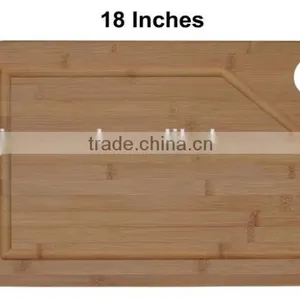 Natural Bamboo Cutting Board With Deep Drip Groove thumbnail-2