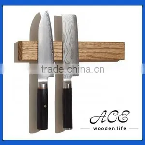 Solid Wood Knife Rack With Megnets Wooden Knives Holder Kinfe Shelf thumbnail-1