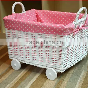Wholesale Wicker Basket Quilt Storage Basket Wicker Small Wheel Basket thumbnail-1