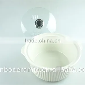 Small Cheap Ceramic Pots/ Soup Tureen Pot With Glass Lid & Handles Ceramic Stoneware thumbnail-3