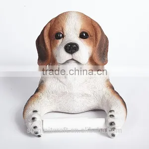 Cute Resin Dog Bust Funny Animal Toilet Paper Roll Holder thumbnail-1