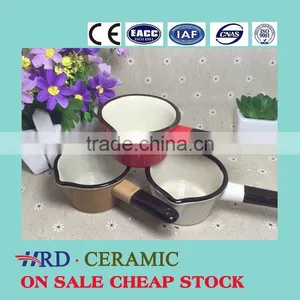 Stocked Korean Style Colorful Single Handle Cheap Ceramic Pots thumbnail-1
